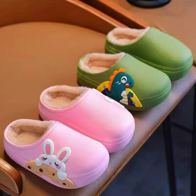 Childrens Cotton Slippers Winter Boys Cute Girls Indoor Children Parentchild Baby Hairy Shoes 251022