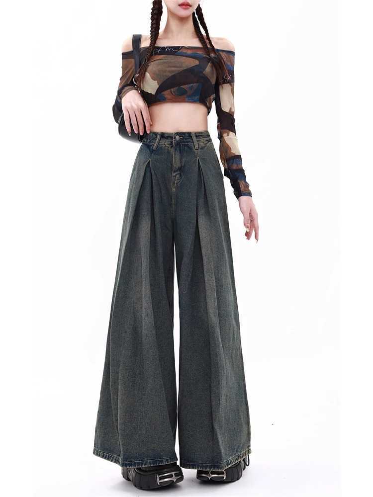 Womens Blue Y2k Jeans Baggy Harajuku Aesthetic Streetwear 2000s Trashy Oversize Denim Trousers Loose Jean Pants Vintage ClothesT251022