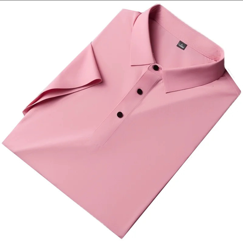 Summer Men Short Sleeve Ice Silk POLO Shirt Fashion Simple Mens Business Casual Pullover Large Size 5XL 251020