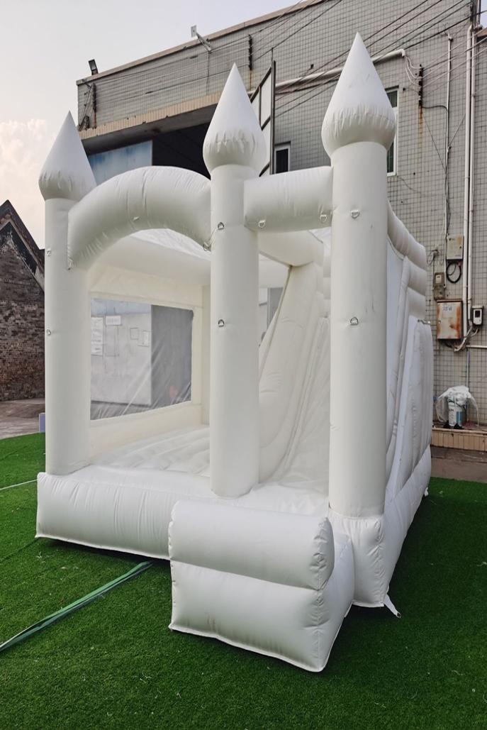 Inflatable Jump bounce jumper house Wedding Bouncy Castle With Slide Combo All white Bouncer jumping Bed1122440