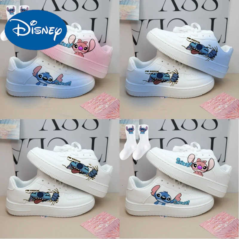 Disney kawaii Stitch Angel Skate Shoes Cartoon Anime Lightweight Casual Fashion LowTop Board Shoes for Breathable White Shoes H251022