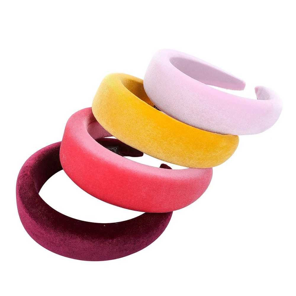 Haimeikang New Padded Headbands For Women Wide Velvet Bezel Hair Band Hair Hoop Girls Sponge Thick Solid Color Hair Accessories V251022