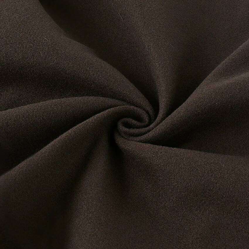 Brown waist woolen jacket women's design sense temperament fashion