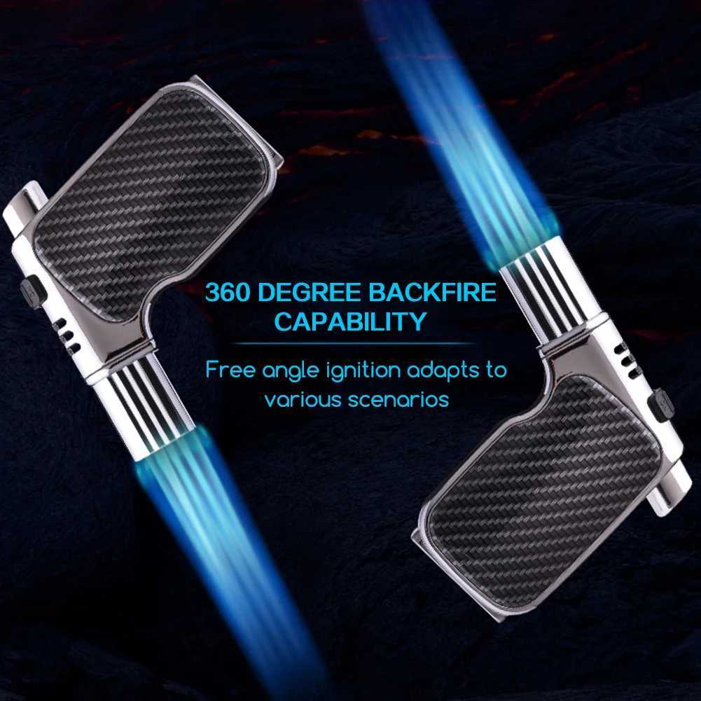 JetFlame Lighter Mini Metal Refillable Torch Lighter Windproof Butane Gas Lighter for Cigars Cigarettes C251022