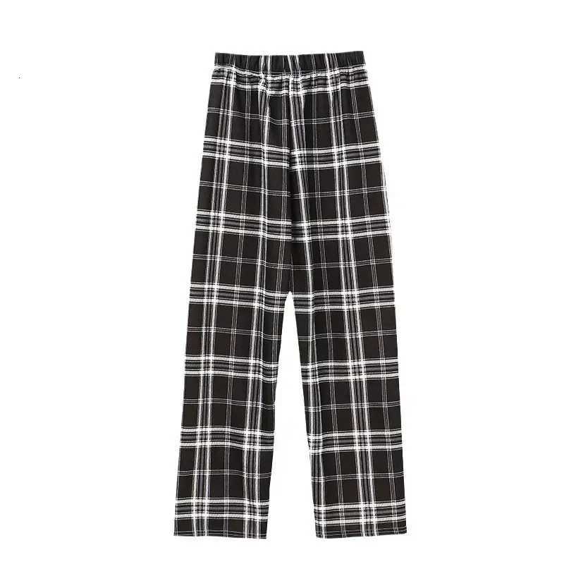 2025 Fashion Warm Plush Pants Cashmere Thick Plaid Ladies Winter Casual Loose Widelegged Pants Korean Streetwear StudentsT251022