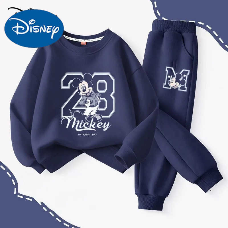 Disney Autumn Baby Girls Boys Clothes Set Children Mickey Printing Sweatshirt Top and Pants Bottom 2Pieces Suit Cotton Tracksuit H2510221
