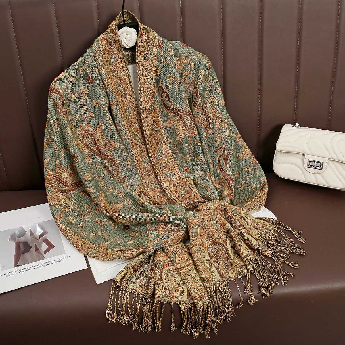 Luxury Brand Autumn Cashmere Shawl Lady Wrap Warm Winter Scarves Design Print Female Foulard Cotton Stoles Scarf 2023 J251118
