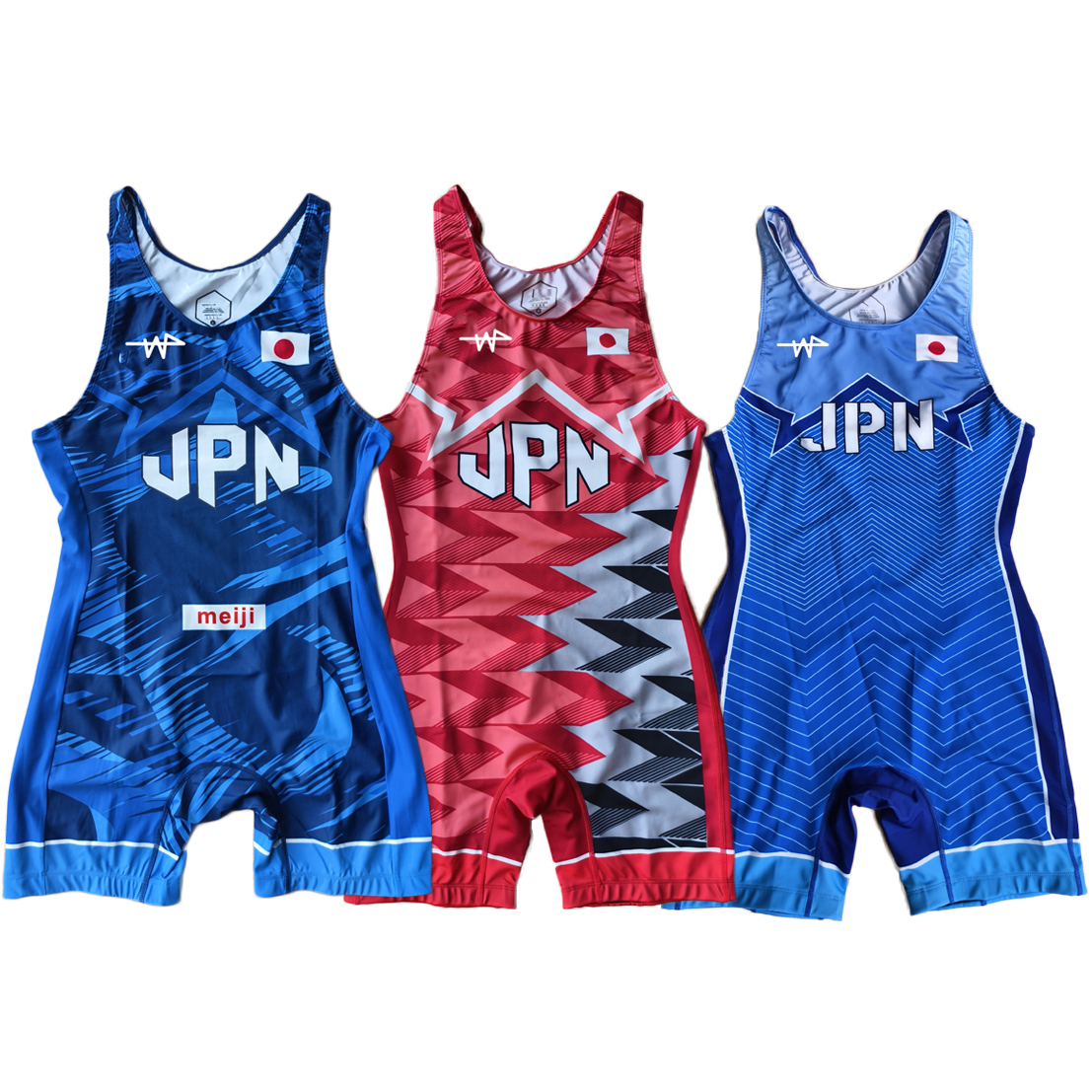 2025 Japan Team High cut Weight lifting Suit Man Wrestling Singlet Custom logo One-piece Bodysuit