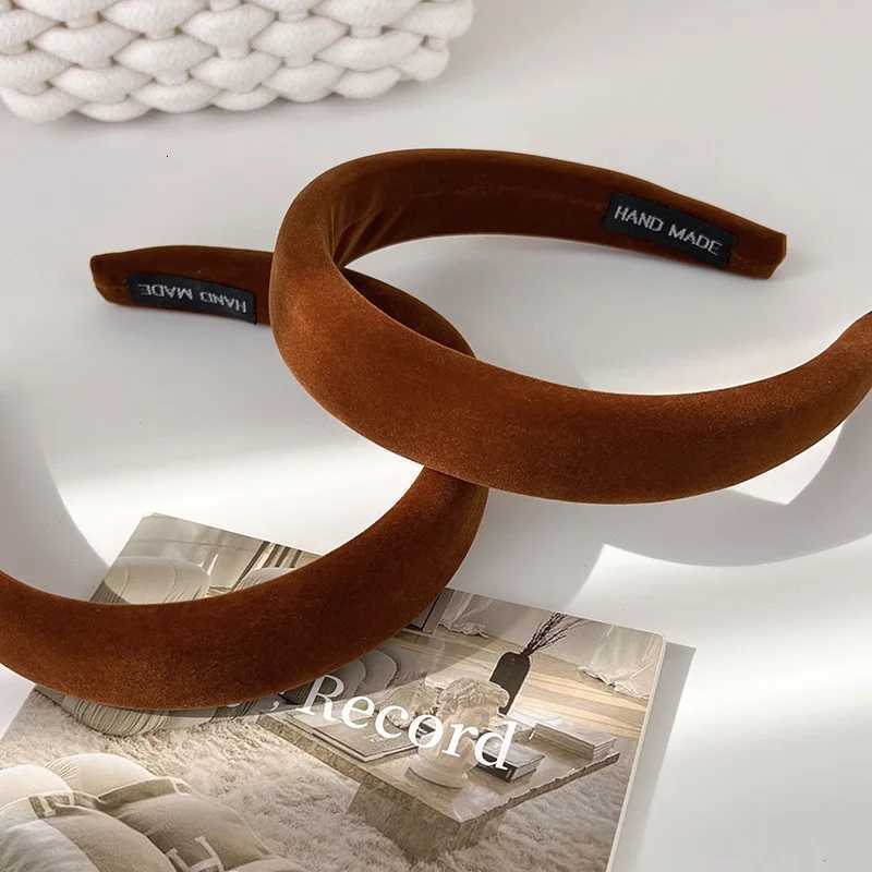 Winter New Pumpkin Color Velvet Headbands For Woman Girls Elegant Hair Hoop Wide Sponge Hairband Female Fashion Hair Accessories V251022