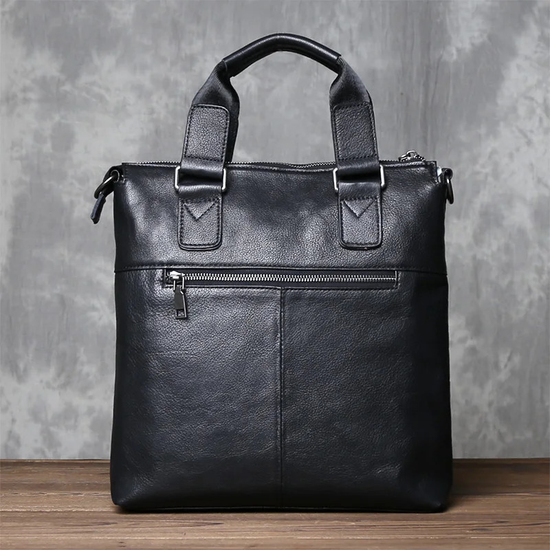 JLFGPJ Mens Genuine Leather Business Handbag Vertical n Top Layer Cowhide Large Capacity Crossbody Simple Briefcase 251018