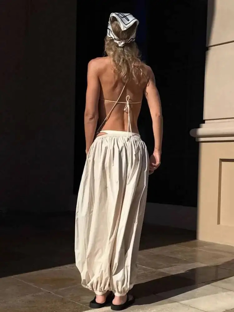 Blifanbo Loose Casual Jogger Bloomers Pants For Women Pleated Solid Fashion Summer Female Loose Bloomers Long Pants Streetwear 251022