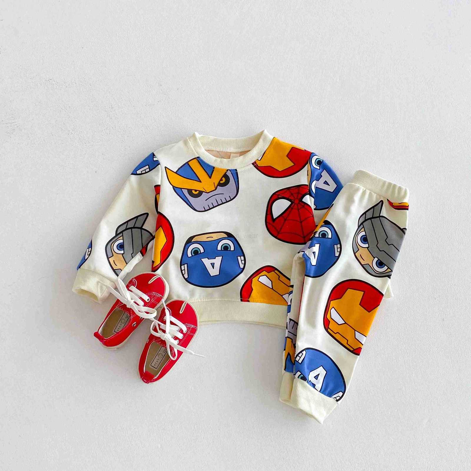 Disney Boys Clothes Children Mickey Sweatshirt Outfits Autumn Long Sleeve Suit Fashion Casual Tracksuit Kids 2 Piece Set Tops Pants H251022