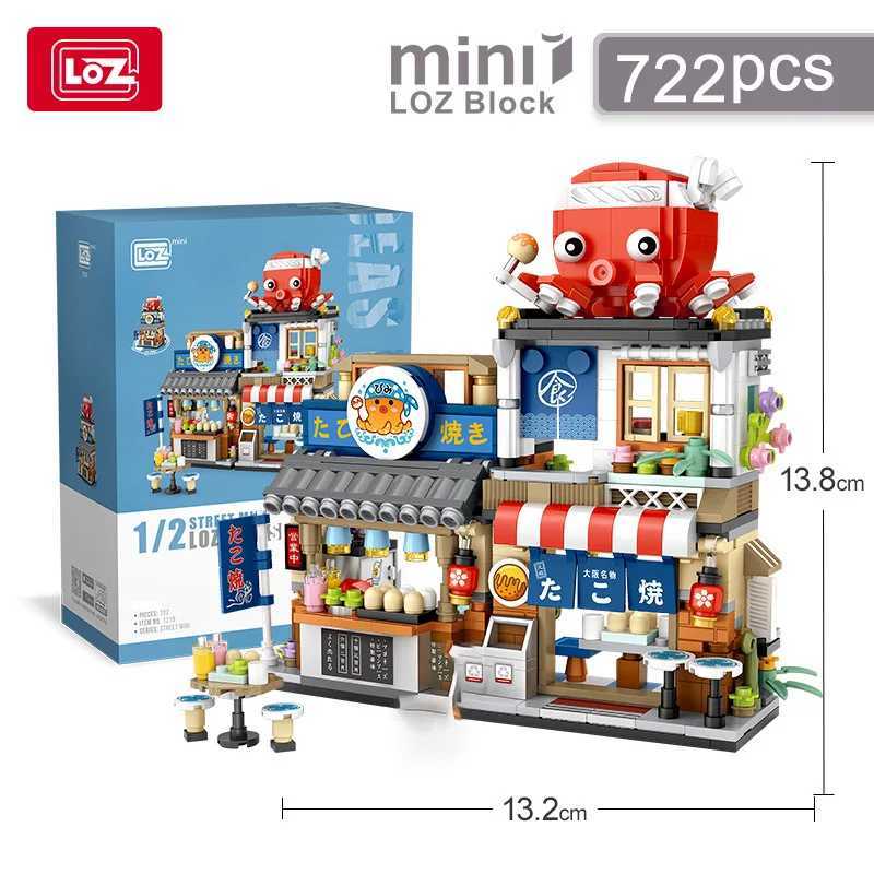 LOZ Street View folding series Takoyaki Shop Shaved Ice Shop Aquatic building models assembled childrens building blocks toys J251022