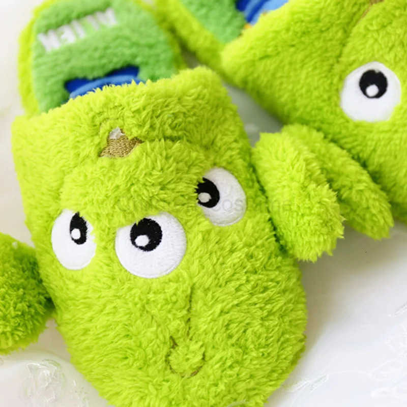 Disney Cartoon Plush Slippers Anime Peripherals Autumn Winter Creative Alien Stitch Winnie The Pooh Soft Home Slippers Unisex H251022