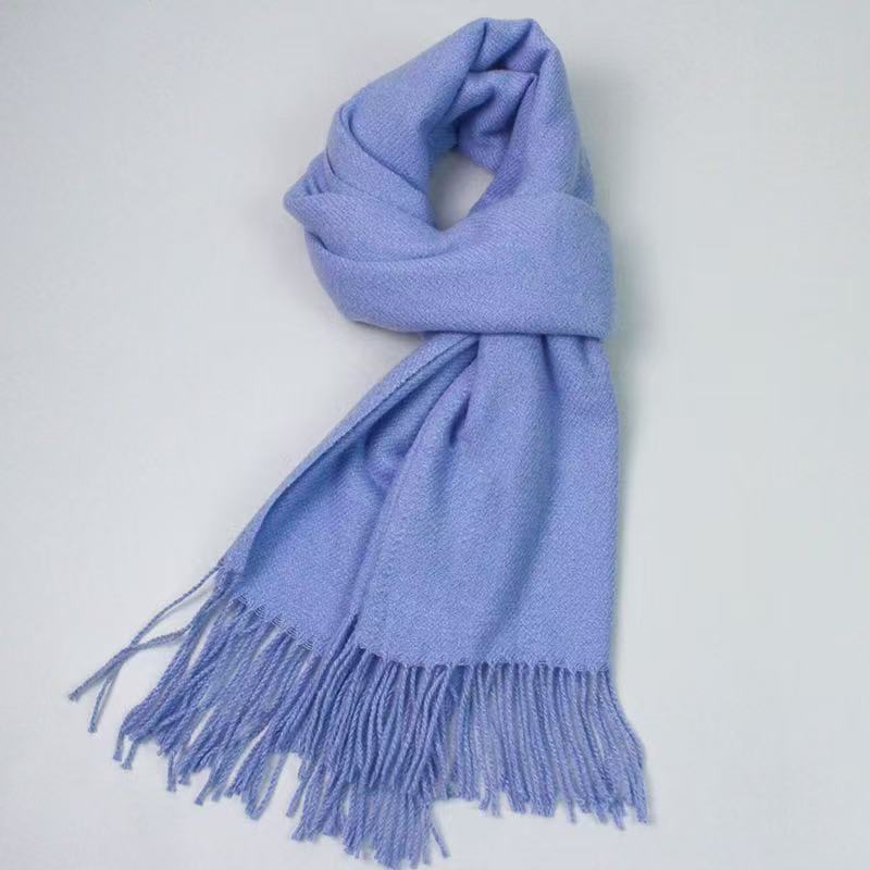T2112 Winter warm cashmere scarf ladies fashion solid color tassel shawl thick versatile