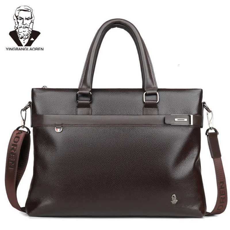 2024 New Mens Handbag Business Briefcase Shoulder Crossbody Bag Soft Leather Computer Bag Fashion Casual Mens Bag Wear W251022
