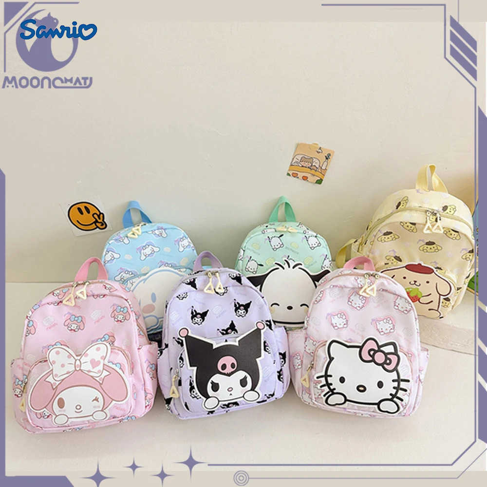 Sanrio Kid Schoolbag Backpack Hello Kitty Kuromi Cinnamoroll Printed Backpack Student School Supplies High Capacity Shoulder Bag L251022