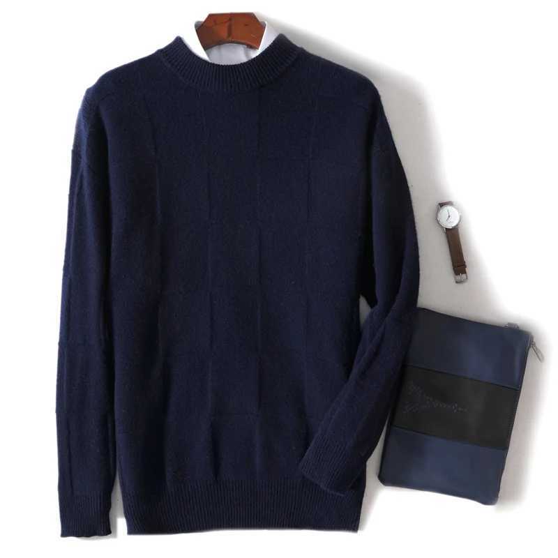 ADDONEE Men Cashmere Sweater Mock Neck Long Sleeve Pullover Smart Casual Clothes Autumn Winter 100 Merino Wool KnitwearXJ251022