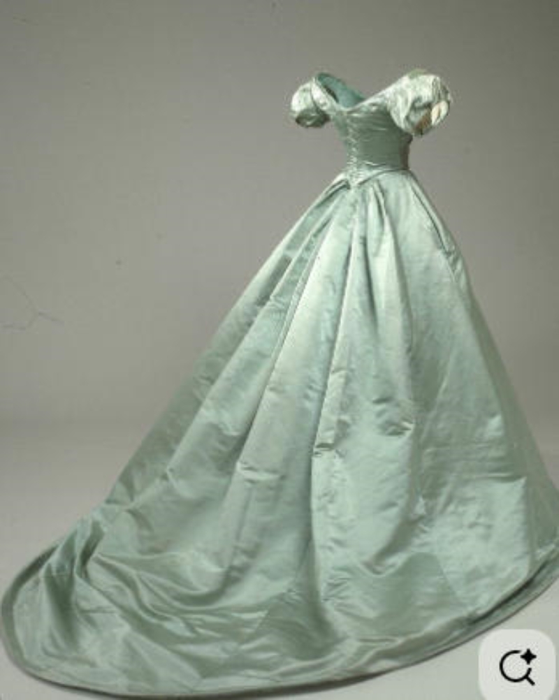 Vintage Sage Princess Prom Dresses Short Sleeves Civil War Historical Evening Gowns V-Neck Satin Ball Gown Special Occasion Wear