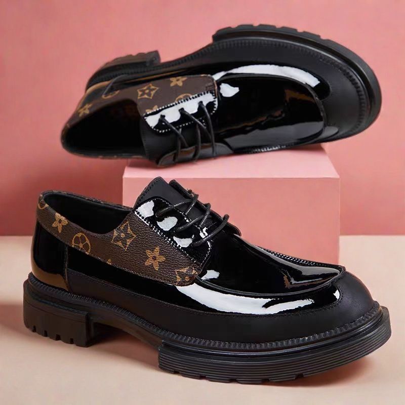 Free Shipping Versatile Men's Shoes New Design Classic Shiny Leather Shoes Business Casual Platform Men Fashion Dress Shoes Plus Size 39 to 45