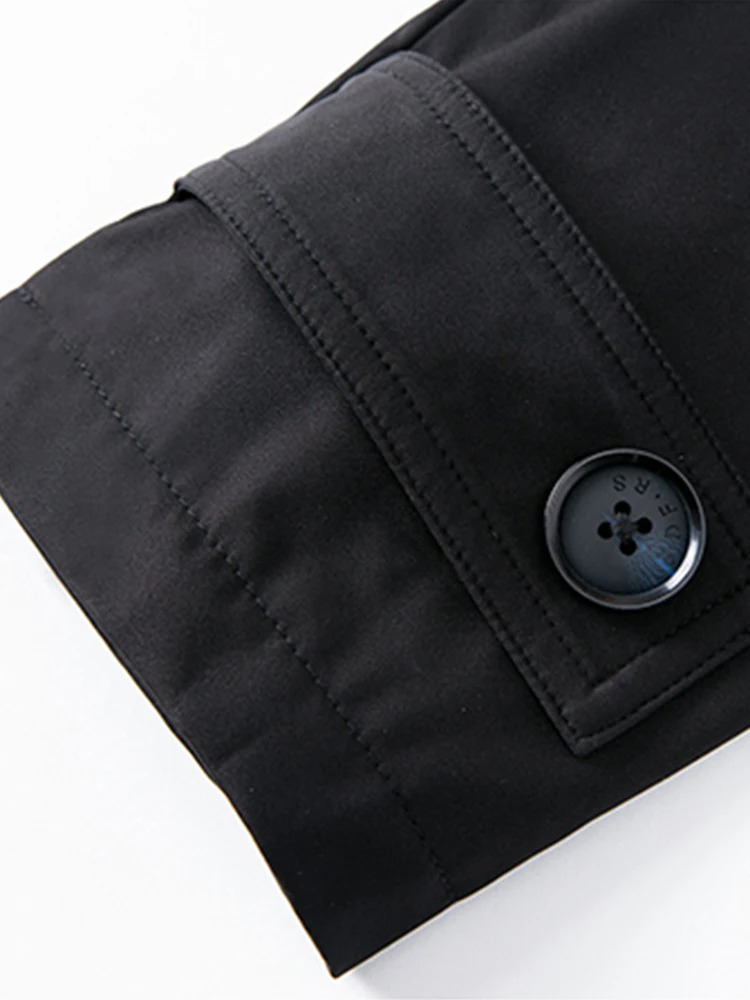 Mauroicardi Autumn Long Fitted Black Trench Coats Men Double Breasted European Fashion Stylish Overcoat 251014