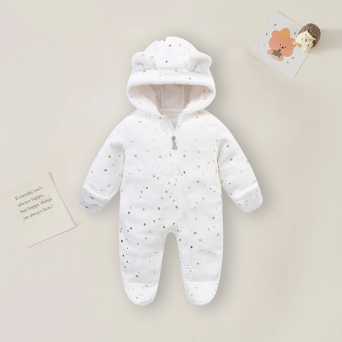 AYNIGIELL 012M Cartoon born Bodysuit Warm RompersSoft Baby Clothes Flannel Autumn Winter Boys Girls Jumpsuit 251022