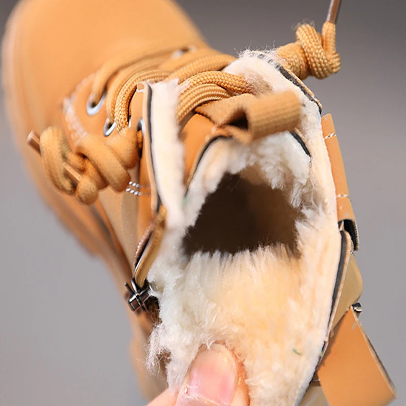 Children Winter Thick Plush Warm Snow Boots Cotton Shoes Toddlers Baby Autumn Single Boots Fashion PU Leather Boot 251018