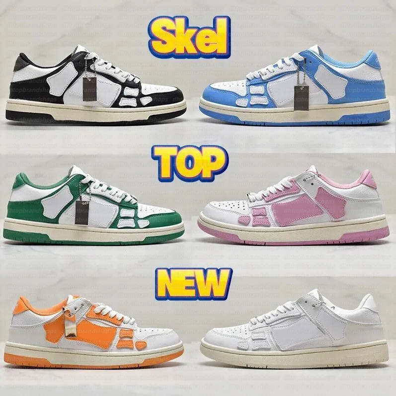 Designer Casual Low Shoes Bone Leather Sneakers Skeleton Blue Red White Black Green Gray Men Women Outdoor Training Shoes trianers sneakers k12