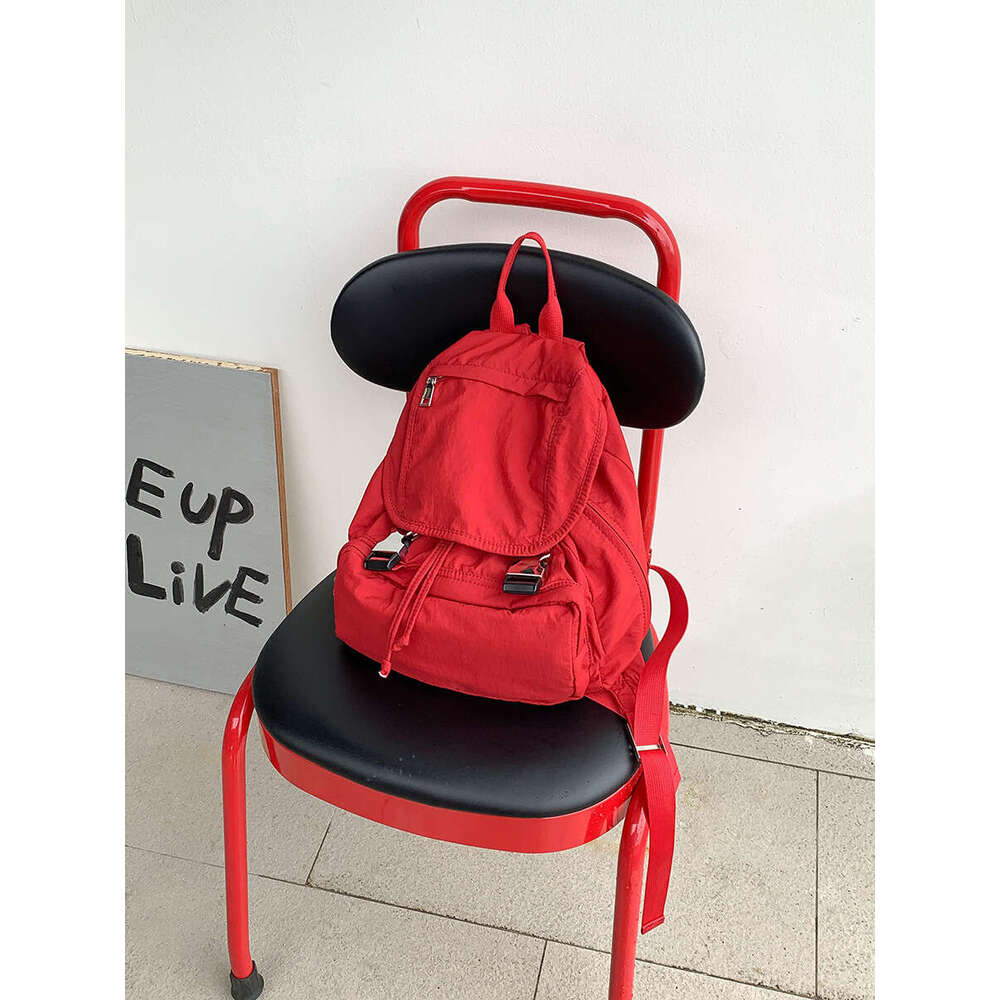 New Nylon Women, High-End Niche Design With Snap Closure, Commuter School Bag, Casual Small Backpack For College Students B5