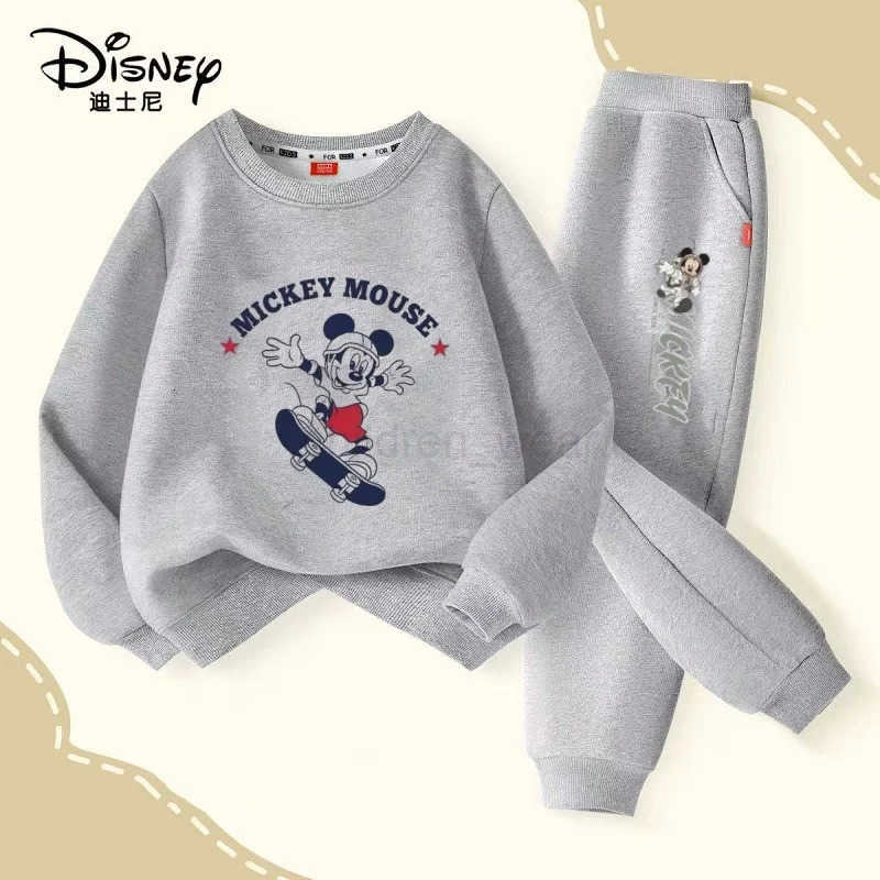 Disney Autumn Baby Girls Boys Clothes Set Children Mickey Printing Sweatshirt Top and Pants Bottom 2Pieces Suit Cotton Tracksuit H2510221