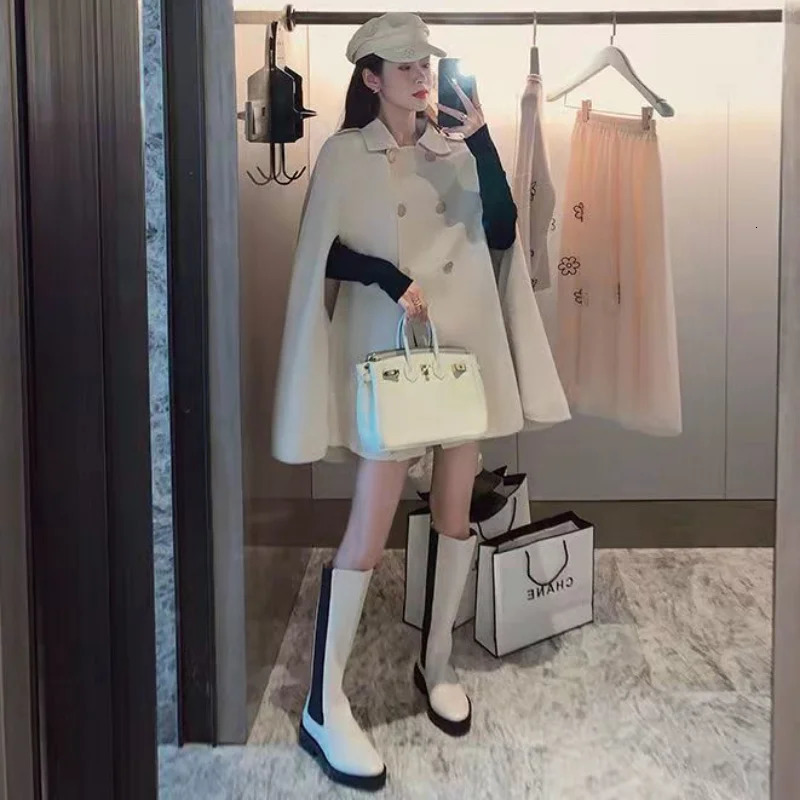 Long Blends Women Arrival Autumn Winter Casual Outwear Handsome Allmatch Mujer Daily Solid Harajuku BF Temperament 251020