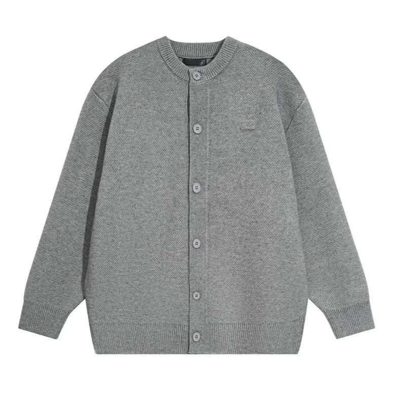 Mens Knitted Cardigan Autumn Winter Trendy HighEnd Feel Idle Style Stand Collar LooseFit Sweater Jacket 251018