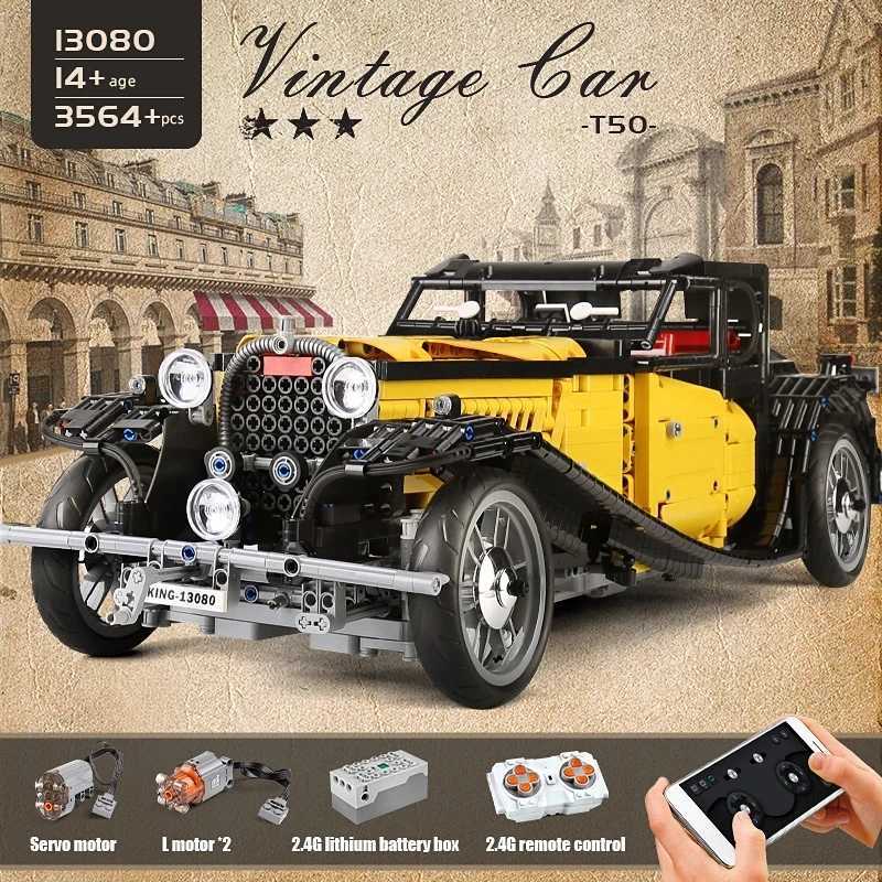 Technical RC Motorized T50 Car Building Blcoks Toys HighTech Model Classic Vintage Car Bricks Set For Children Birthday Gifts J251022
