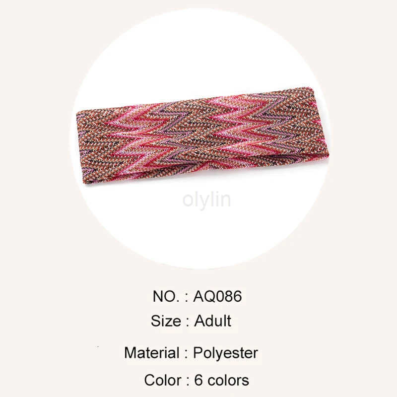 Geebro Bohemia Striped Lady Headband Handmade Outdoor Hairband Fashion Multicolor Hair Accessories For Women Knotted Headdress M251022