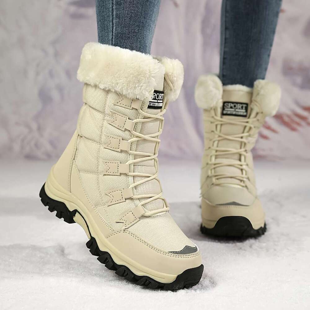 Women's Warm Ankle Snow Boots, Winter Shoes With Plush Lining, Non-Slip Outdoor Short Boots.