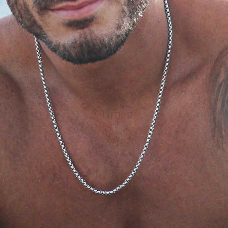 Round Box Chain for Men BoysGold Silver Black Plated Stainless Steel Chain CollarsUnisex Jewelry Gifts18 to 30 Inch U251022