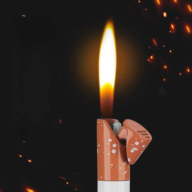 2025 High Beauty Exquisite and Compact Thin Strip Butane Gas Lighter Outdoor Portable Open Flame Mini Lighters Smoking Gadgets C251022
