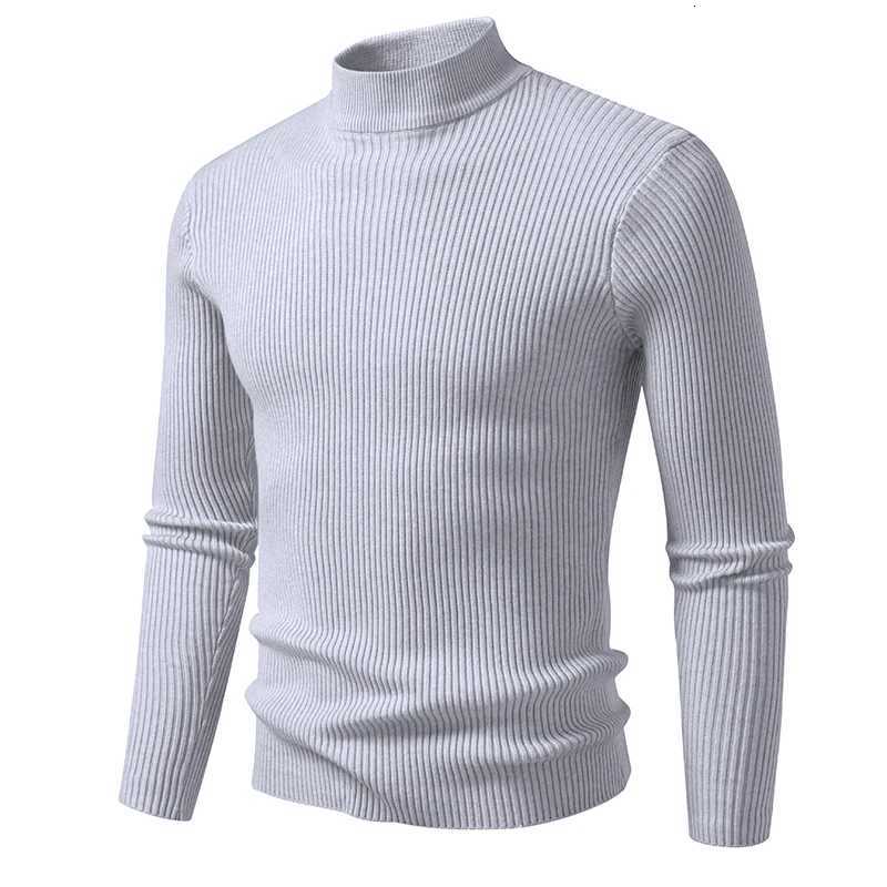Mens Mock Neck Pullover Sweater High Neck Turtleneck Long Sleeve Sweaters for Men Winter Warm Outwear Stripes Casual CoatsXJ251022