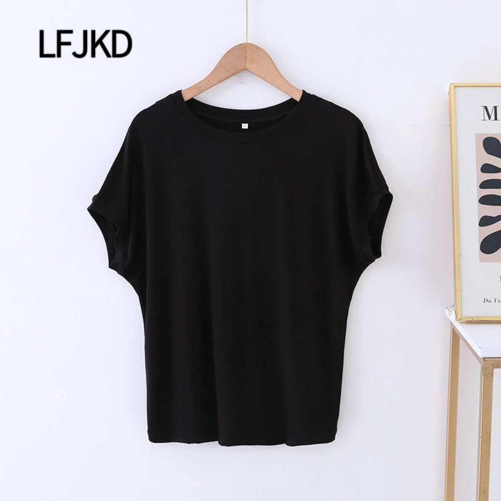 K2331 2025 Summer New Cotton T-shirt Women's Short Sleeve Loose Slimming Versatile Casual Tops Daily Basic Women's Clothing