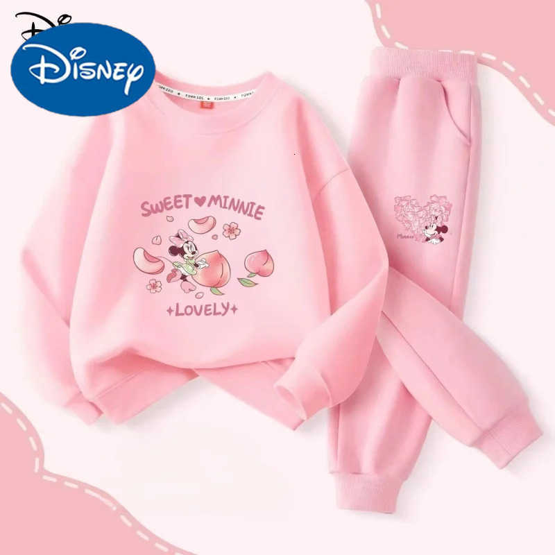 Disney Autumn Baby Girls Boys Clothes Set Children Minnie Printing Sweatshirt Top and Pants Bottom 2Pieces Suit Cotton Tracksuit H2510221