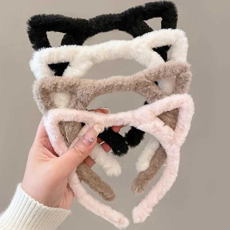 Plush Cat Ear Lolita Headbands Girls Cartoon Furry Hair Bands Hoop Women Cosplay Costume Party Headwear Korean Hair Accessories V251022
