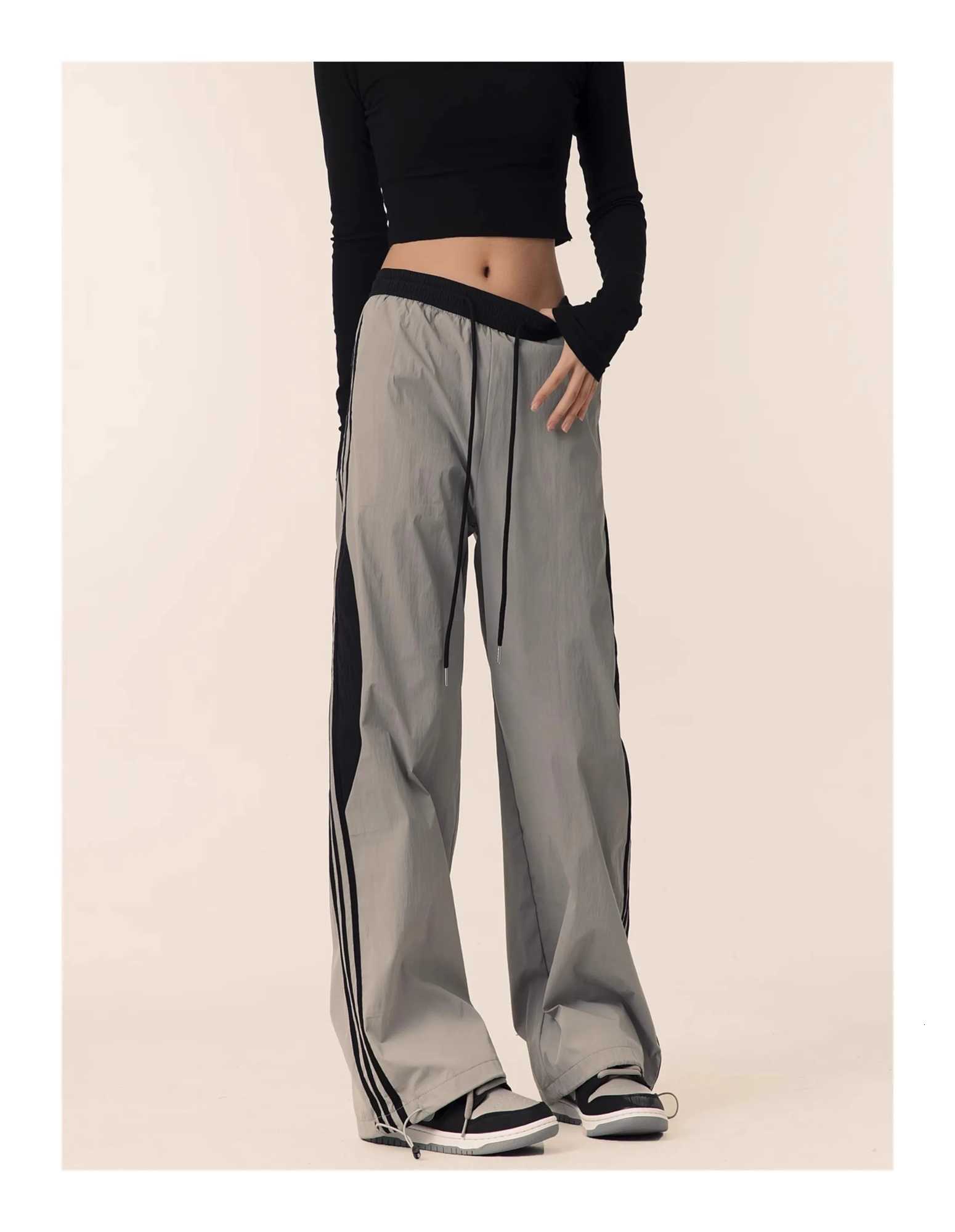 High waisted drooping casual wide leg pants 2024 new straight tube goodlooking parachute work pants womens sports pants dopamiT251022