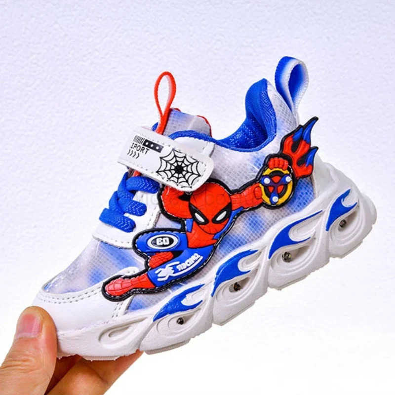 Disney Fashion Spiderman Baby Boys SpringAutumn Lighted Trendy Kids Boy Sports Casual Childrens Sneakers H251022