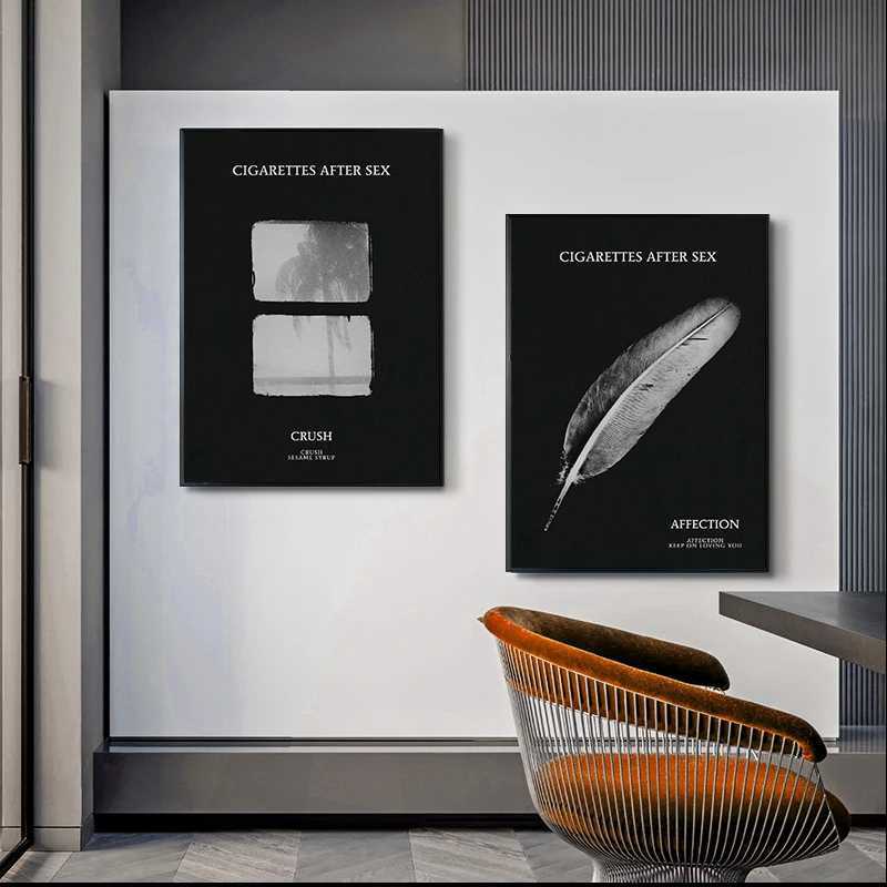 Black Modern Women Cigarettes After Sex Canvas Paintings Posters and Prints Wall Art Pictures for Living Room Decoration Cuadros D251022