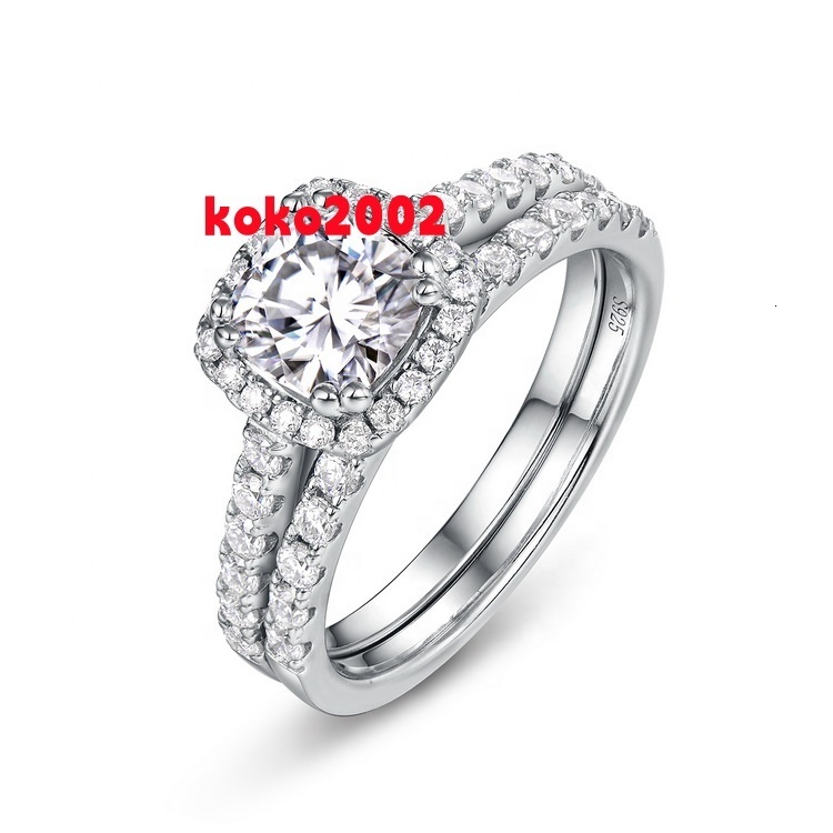 Fashion Luxury Moissanite Jewelry Stackable Rings Engagement Bridal Finger Ring