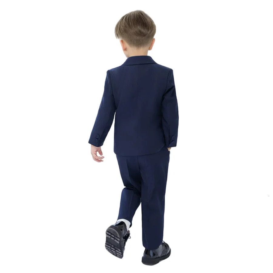 Boys Formal Striped Dress Suits Child Catwalk Host Performance Birthday Party Pography Costume Kid Blazer Pants Bowtie Outfit 251021