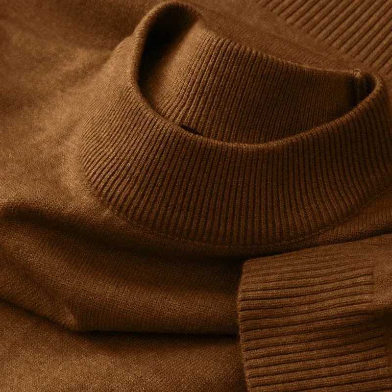 Autumn Mens Casual Mock Turtleneck Sweaters Long Sleeve Thermal Knitted Pullover Sweater Basic Knit Coat Tops Woolen OuterwearXJ251022