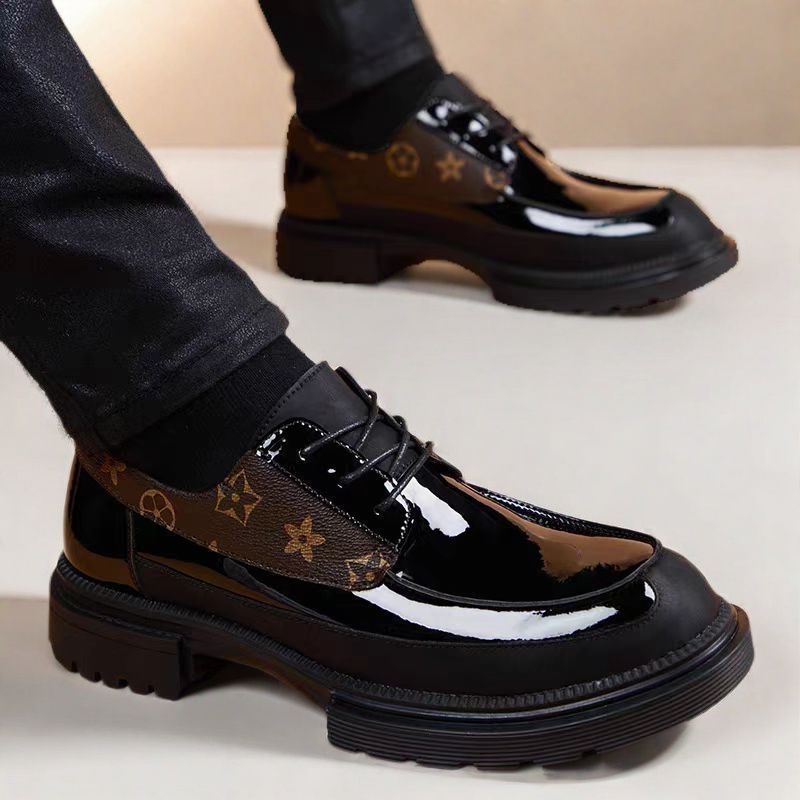 Free Shipping Versatile Men's Shoes New Design Classic Shiny Leather Shoes Business Casual Platform Men Fashion Dress Shoes Plus Size 39 to 45