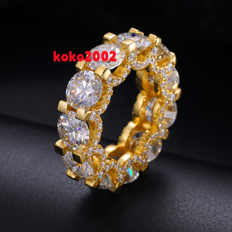 Luxury Engagement Fine Jewelry 925 Sterling Silver 1 Row 3mm8mm VVS Moissanite Diamond Wedding Band Ring for Men Women Girls