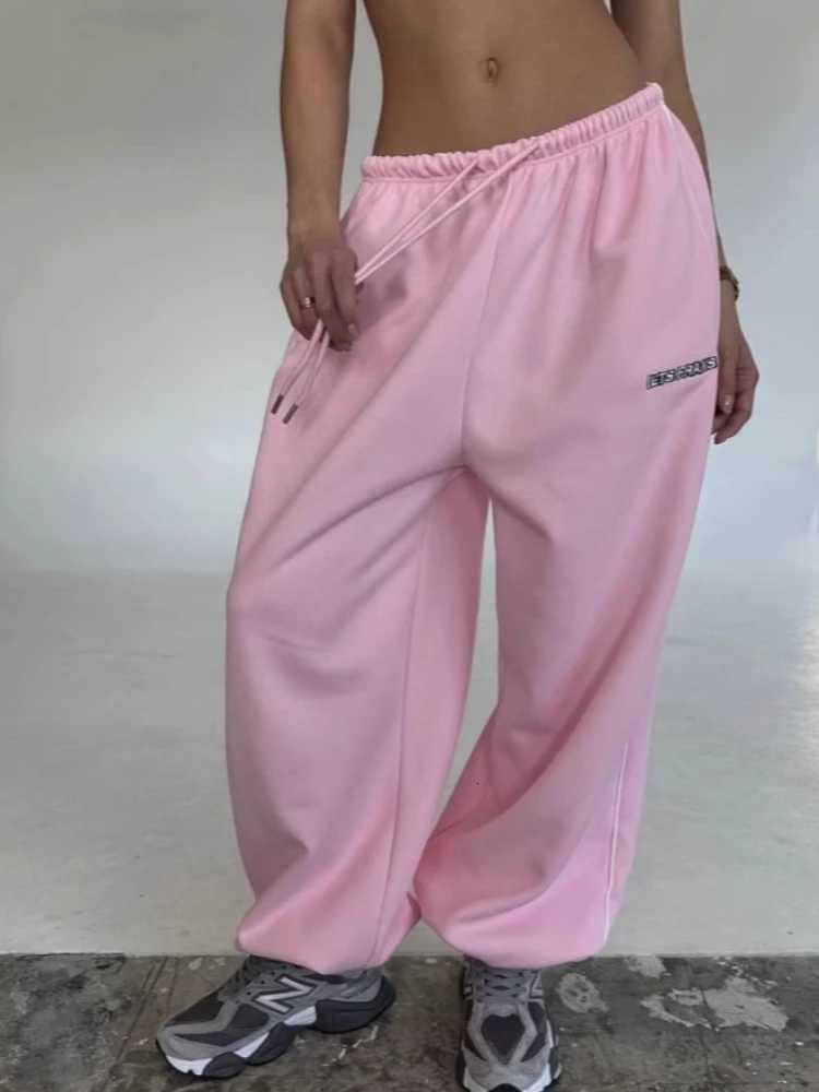 2025 summer wide leg sports pants loose fit straight leg casual pants comfortable stripesT251022